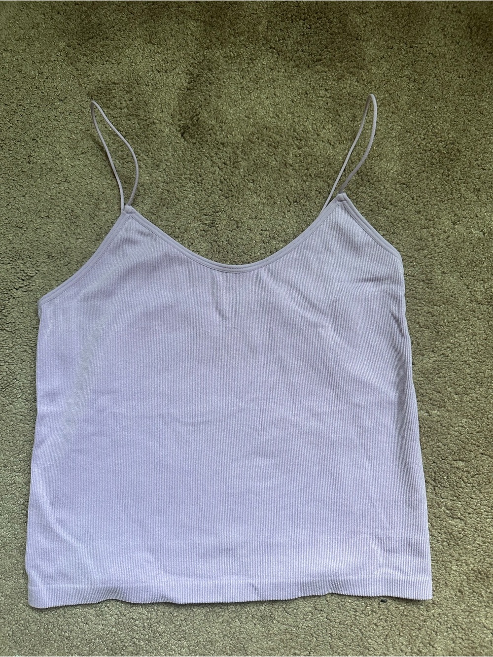 Women's Lavender Lucky Brand Ribbed Cami Tank Top Cropped - Size L